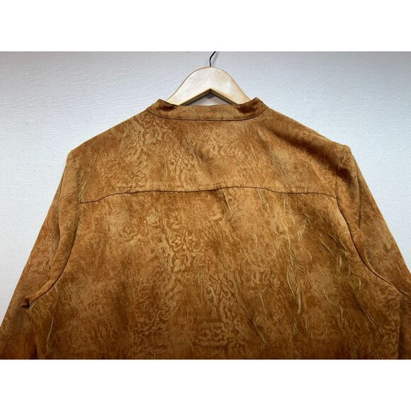 Christopher & Banks Women's Dress Shirt Long Sleeve Sz XL Brown Floral Button Up - Picture 11 of 12